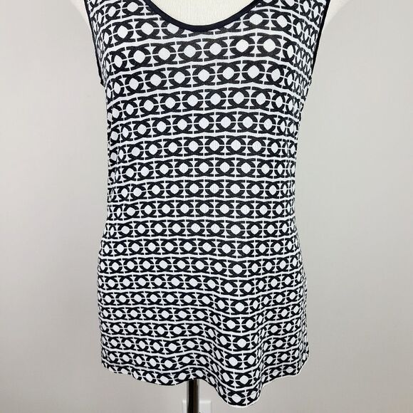 Banana Republic Black & White Geometric Print Tank Top Small - Picture 3 of 16